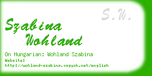 szabina wohland business card